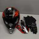 Youth Kids Motocross Helmet, Adult ATV Dirt Bike Helmet, Off-Road BMX 4-Wheeler Full Face Motorcycle Helmet W/Goggles Gloves & Mask, DOT Approved, Red Camo, M
