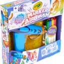 Crayola Marker Airbrush Spray Art Kit, Battery-Powered Sprayer with 8 Washable Markers & 5 Stencils, DIY Craft Set, Ages 6+