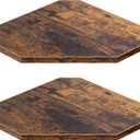 Corner Shelf Wall Mount, Floating Corner Shelves, Set of 2 Corner Wall Shelf Organizer, Rustic Wood Wall Storage Display Shelves for Living Room Bedroom Bathroom Kitchen, Rustic Brown