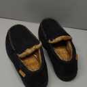 Zigzagger Men's Moccasin Slippers Memory Foam House Shoes, Indoor and Outdoor Warm Loafer Slippers, 11.5, Black