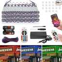 WICHEMI Storefront LED Lights Bluetooth APP Control LED Modules for Signs 120ft 240PCS 3 Led 5050 SMD RGB LED Strip Lights Business Window Lights Super Bright Waterproof for Store Advertising Décor