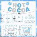 Hot Chocolate Bar Kit Hot Cocoa Bar Banner Baby It's Cold Outside Bar Sign Toppings Labels Cup Tags Stickers with 30pcs Snowflake Balloon for Christmas Winter Birthday Baby Shower New Year Party Decor