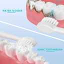 Replacement Brush Heads for Waterpik Sonic Fusion 2.0 - Flossing Toothbrush Head for Water pik with Color-Coded Rings & Hygienic Caps - 3 Pack White Soft Bristles - Compact Size