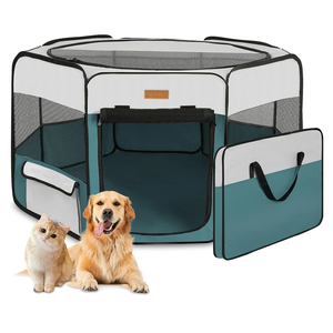 Dog Playpen, Portable Pet Play Pen for Cat, Puppies, Rabbits, Chickens, Foldable Large-Capacity Pet Tent for Indoor/Outdoor Travel Camping Blue