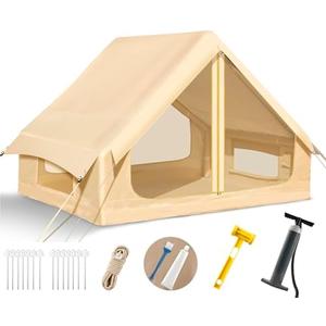 Loninak Inflatable Tents for Camping, Blow Up Tent with Hand Pump, 66 Square Large Easy Setup Inflatable Hot Tent