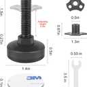 Heavy Duty Furniture Levelers 3/8''-16 Thread w/ T-Nut Kit Furniture Leveling Feet Adjustable Furniture Levelers for Tables,Cabinets,Chairs,Workbench,Sofa and More,Large Base Supports 1320LBs-4 Packs