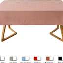 maxmill Checkered Rectangle Dining Room Tablecloth Water Resistance Wrinkle Free Spillproof Heavy Weight Gingham Plaid Table Cloth for Banquet Parties Holiday Dinner, 60 x 84 Inch Rust White