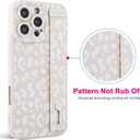 OOK Compatible with iPhone 16 Pro Max Leopard Case with Wrist Strap, White Leopard Cheetah TPU Shockproof Protection Slim Cover with Camera Protection for Women Girls, for 6.9inch