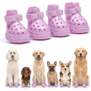 Soft Dog Shoes for Hot Pavement, Breathable Vented Dog Boots, Pink, Size 5