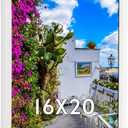 16x20 Wood Frame White, Natural Woodgrain 20x16in Picture Frame, Rustic Wooden 16 x 20 inch Gallery Wall Photo Poster Frame with HD Plexiglass, Horizontal Vertical Wall Mounting Display 1pcs