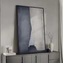 Framed Blue Abstract Wall Art, 1 Piece Large Modern Canvas Prints Paintings Artwork for Walls, Minimalist Blue Gray Cool Tones Pictures for Living Room Bedroom Dining Room Hallway Wall Decor 24x36 In