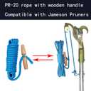 2 x PR-20 Tree Pruner Rope Replacement, for Jameson Fiscar Big Mouth Manual Pole Saw & Tree Pruner,20 feet long with a 5/16-inch Diameter(with Wooden Handle)