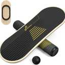 Sportneer Balance Board 7 Modes Wobble Board with Adjustable Stoppers Exercise Balancing Stability Trainer for Improve Balance, Surf Trainer & Physical Therapy - Roller and 2.8'' Ball Included (Gold)