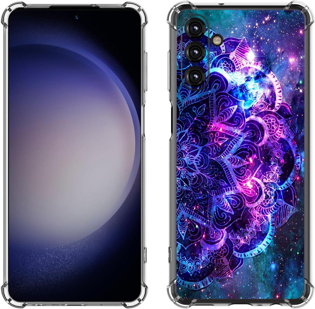 Galaxy A35 5G Case,Purple Mandala Galaxy Sky Drop Protection Shockproof Case TPU Full Body Protective Scratch-Resistant Cover for Samsung Galaxy A35 5G
