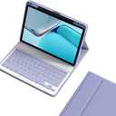 Keyboard Case for iPad Mini A17 Pro/iPad Mini 6th Generation Magnetic Detachable Bluetooth Keyboard Cover with Pencil Charging Holder for iPad Mini 7/6 (Purple)