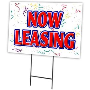 NOW LEASING 18"x24" Yard Sign & Stake | Advertise Your Business | Stake Included Double Sided Image | Made in The USA NOW LEASING 18"x24" Yard Sign & Stake | Advertise Your Business | Stake Included Double Sided Image | Made in The USA