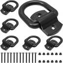 6 Pcs 1/2" Heavy Duty Bolt-On Forged D Rings, 12000Lbs Break Strength Tie Down Anchors D Rings for Trailers, Trucks, Vans,Trucks, and Cargo,with Screws & Bolts