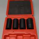 CASOMAN 5 Pieces 1/2"Dr. Twist Socket Set, Lug Nut Remover Tool Metric Bolt and Lug Nut Extractor Socket Tools