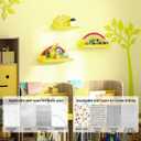 Veluckin Floating Shelves for Kids Room Nursery Wall Decor Display Compact Style for Livingroom Bedroom Bathroom3 PackE1 (Yellow Sun+yellow Umbrella+yellow Rainbow)