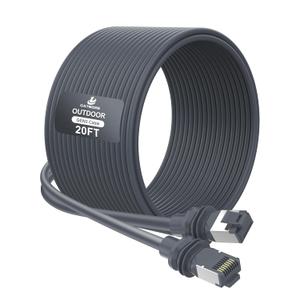 20FT Starlink Gen3 Cable, Outdoor Standard V3 Cable for Starlink Kit, 26AWG 100% Pure Copper Core, Waterproof, Replacement Gen 3 Extension Cable for Starlink Rectangular Satellite V3 Accessories