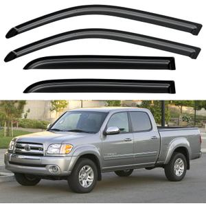 Window Visors Rain Guards for 2004 2005 2006 Toyota Tundra Double Cab, Out-Channel Window Vent Wind Deflectors Visors Shades for 04 05 06 Tundra Crew Cab