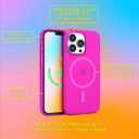 FELONY CASE - Stylish Neon Pink Crystal Clear Phone Case for iPhone 12 Pro Max, Compatible with MagSafe - 360 Shockproof Protective Cases