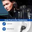 iMangoo for Apple MFi-Certified Headphones for Lightning Wired Earbuds Magnetic Ear Buds with HiFi Bass,3 Ear Tips Mic Corded Earphones for Gym, Commuting for iPhone 14 Plus 13 12 11 Pro Max Black