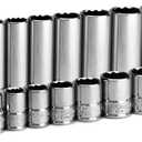 Capri Tools 3/8 in. Drive 12-Point Shallow and Deep Socket Set, SAE, 1/4 to 7/8 in, 22-Piece