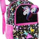 Decorably 16.5in Themed Kids Backpack with 3 Main Compartments & 2 Side Pockets, Backpack for Kids with Padded Straps & Back