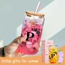 2 x ANOTION Cute Cups - Ini-Tial Monogrammed Personalized Gift for Women, White Elephant Gag Christmas Birthday Inspirational Coffee Cup