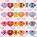 PSDFH Valentine Present Wrapped Mini Heart Toys for Kids Children Classroom Students Gifts from Teacher,Birthday Party Favors (24 heart with card)