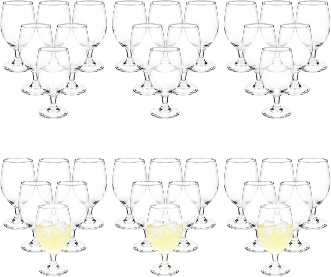 36 Pcs Clear Glasses 13.5 Oz Glass Stemmed Drinks Cup for Dishwasher Wine Juice Milk Beer Cold Beverages, Small