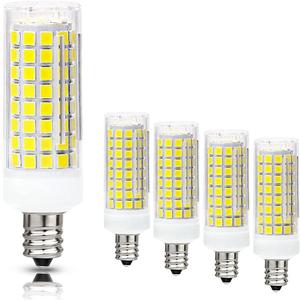 Treie 10W E12 LED Corn Light Bulb(4 Pack)E12 Dimmable 100 Watt Equivalent Bulb 1000LM 6000K Chandelier Bulbs Decorative Candle E12 Base for Home Lighting, AC110-120V (6000K)