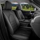 Car Seat Covers Customized for Toyota Grand Highlander 2024 2025 2026 8 Seater, Full Set Faux Leather Replacement Accessories - Second Row 40/60 Split Bench - Black