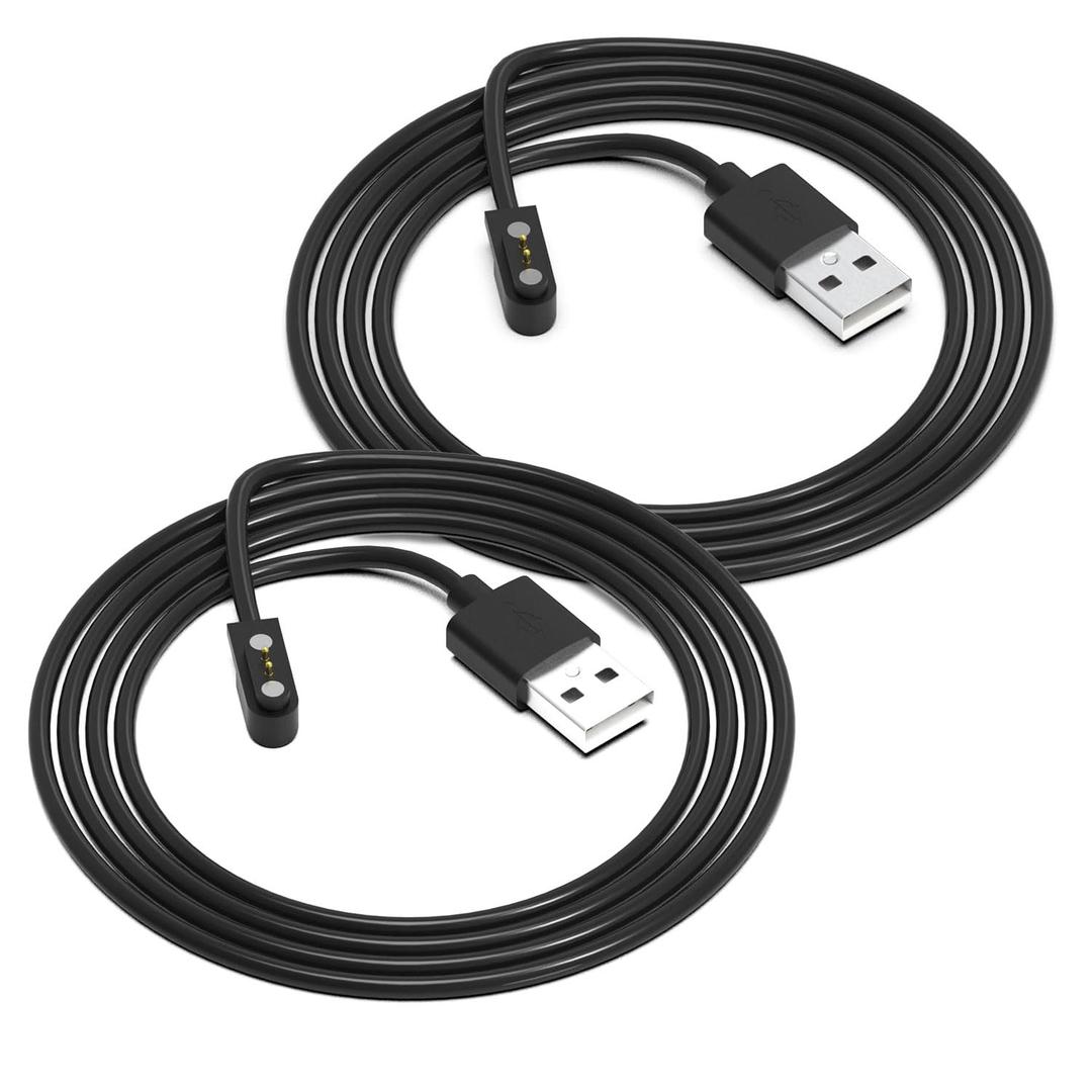 2 Pin Chargers for FitCloudPro Smart Watch Cord, 2-Pack [Model A & Model B, Only One Fit] 2.8MM Magnetic USB Charging Cable for Smart Watches with FitCloudPro APP