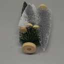 6pcs Mini Christmas Trees Christmas Decor, Artificial Christmas Mini Bottle Brush Trees Tabletop, Christmas Decoration Trees with 4 Size Xmas Holiday Decor (6pcs Green+Silver+White)
