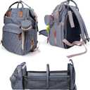 SNUGGY BABY Diaper Bag with Changing Station, Diaper Backpack with Changing Pad, Portable Diaper Organizer, Insulated Bottle Holders, Large Capacity, Water-resistant Travel Bag (Gray), Medium