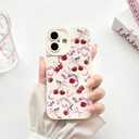 NITITOP Compatible for iPhone 16 Case Cute Cherry Bow - Lavender