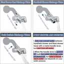 Brass Shower Arm Diverter Valve for Handheld Shower Head and Fixed Spray Head G1/2 3 Way Universal Bathroom System Component Replacement Part, Polished Chrome