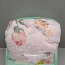 Floral Quilt Set Queen Size 88x88 with Pink Yellow Flower Soft Microfiber Lightweight Coverlet Bedspread Reversible Summer 3pc Quilted Bedding Set Bed Cover for All Season (1 Quilt+ 2 Shams)