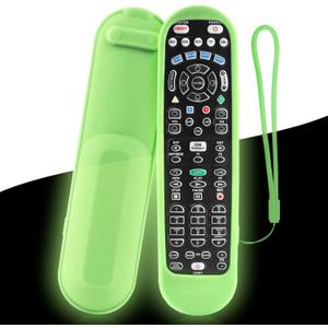 Silicone Protective Cover for Spectrum TV UR5U-8790L UR5U-8780L Remote Control, Shockproof Waterproof Anti-Slip Remote Case Sleeve with Lanyard (Glow in Dark Green)