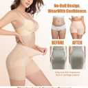 Mid-Waist Shapewear Shorts for Women, Tummy Control (Beige, XXL)
