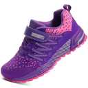 KUBUA Kids Sneakers for Boys Girls Running Tennis Shoes Lightweight Breathable Sport Athletic Purple B Size US 10 Toddle, Size 28