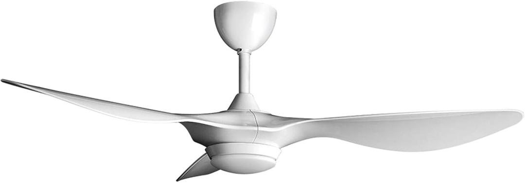 reiga 52 Inch Smart White Ceiling Fan with Light and Remote, ETL Listed Quiet DC Motor 3 Blade Indoor Outdoor Ceiling Fans for Bedroom Living Room Patios (52'' Bright White)