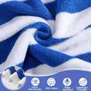 Breling 12 Pack 100% Cotton Cabana Stripe Beach Towels 30" x 60" Oversized Blue and White Thick Pool Towels Bulk Soft Plush Absorbent Quick Dry for Adults Beach Pool Swim Bath Spa Travel