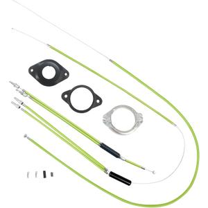 Pro-Grade BMX Bike Gyro Brake Cables Front + Rear (Upper + Lower) with Spinner Rotor Full Kit BMX Bicycle Brake Lines Set Cable Wire&Housing -Stable,Flexible and Long-Lasting (Green)