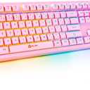 KLIM Chroma Pink Wireless Keyboard RGB Backlit, Rechargeable Battery, Wireless Keyboard with Water-Resistant Durable Design, Compatible with PC, Mac, PS4, PS5