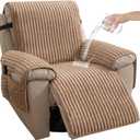HAOMAIJIA Faux Fur Recliner Chair Covers Non-Slip Waterproof Recliner Covers That Stay in Place Warm Thick Lazy Boy Recliner Cover for Dogs Furniture Protector Pet Friendly (Khaki, 23'')