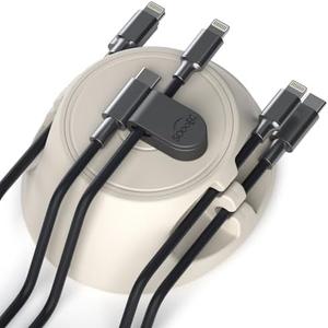 Magnetic Cord Holder Cable Wire Holder - Charging Cord Wire Organizer with Cable Clips on Side & Magnetic Clips for Nightstand, Desktop, Home, Office BLUE