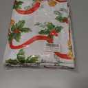 SASTYBALE Christmas Tablecloths Rectangular, Jacquard Table Cloth Printed with Jingle Bells & Holly Leaves, Stain Resistant Table Cover for Holiday Party Picnic Dinner Decor (Rectangle, 60" x 120")